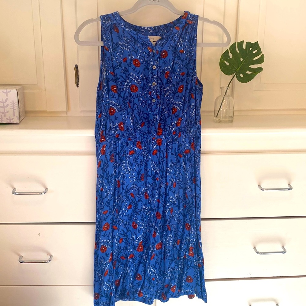Loft blue sleeveless dress